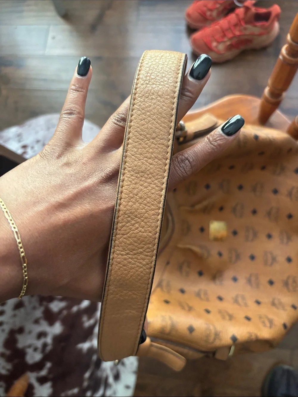 MCM Cognac Visetos Monogram Hobo Shoulder Bag